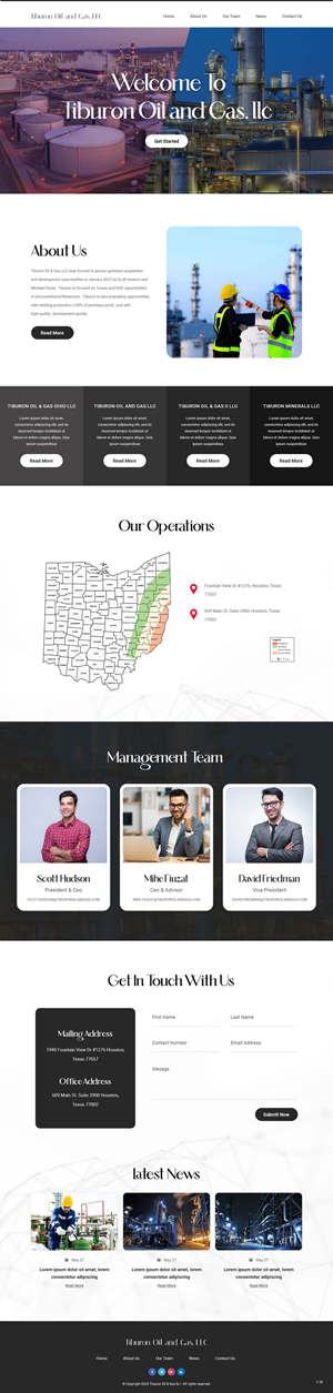 Web Design par pb pour Tiburon OIl and Gas | Design : #30615777