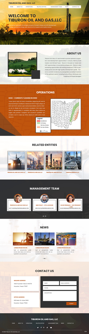 Web Design par pb pour Tiburon OIl and Gas | Design : #30615778