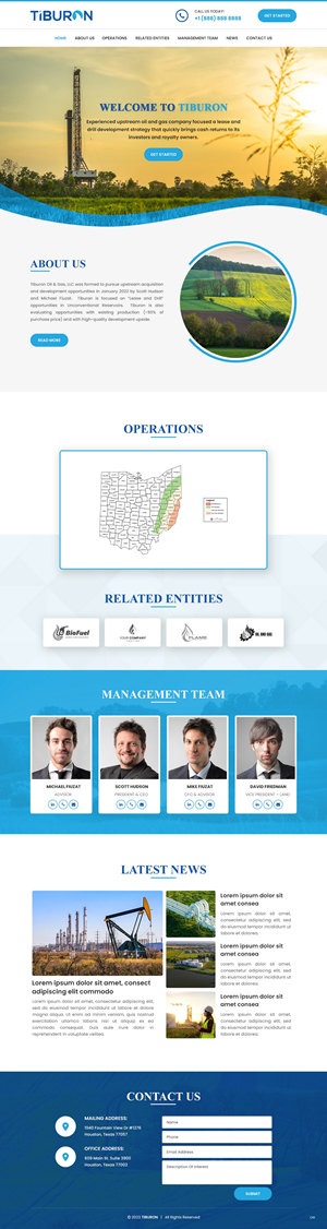 Web Design par pb pour Tiburon OIl and Gas | Design : #30626038