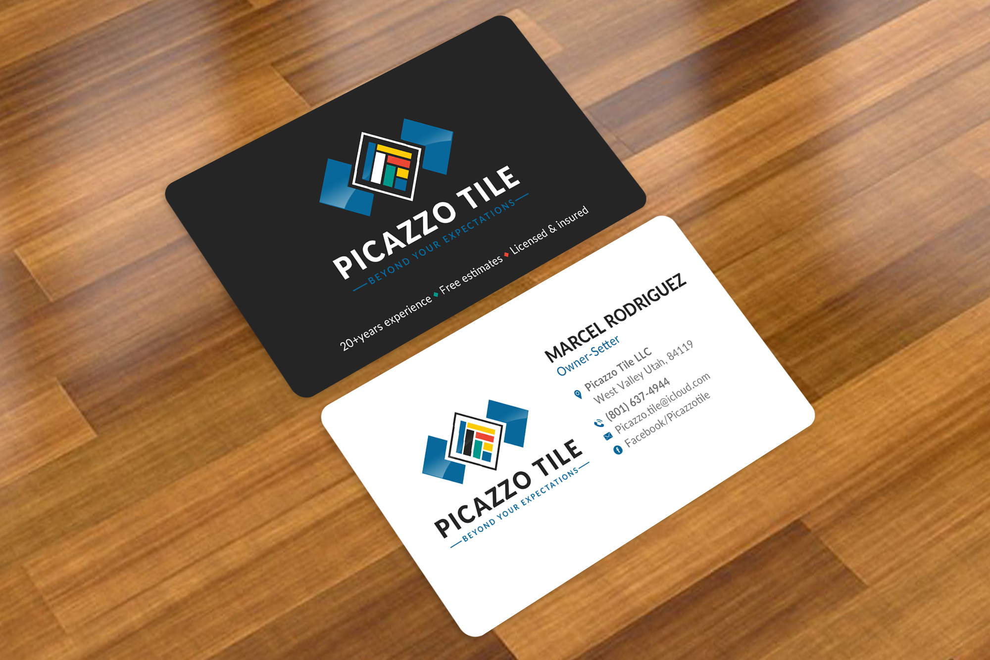 Visitenkarten-Design von Sun Moon Graphic Designer für Picazzo Tile  | Design #30616751