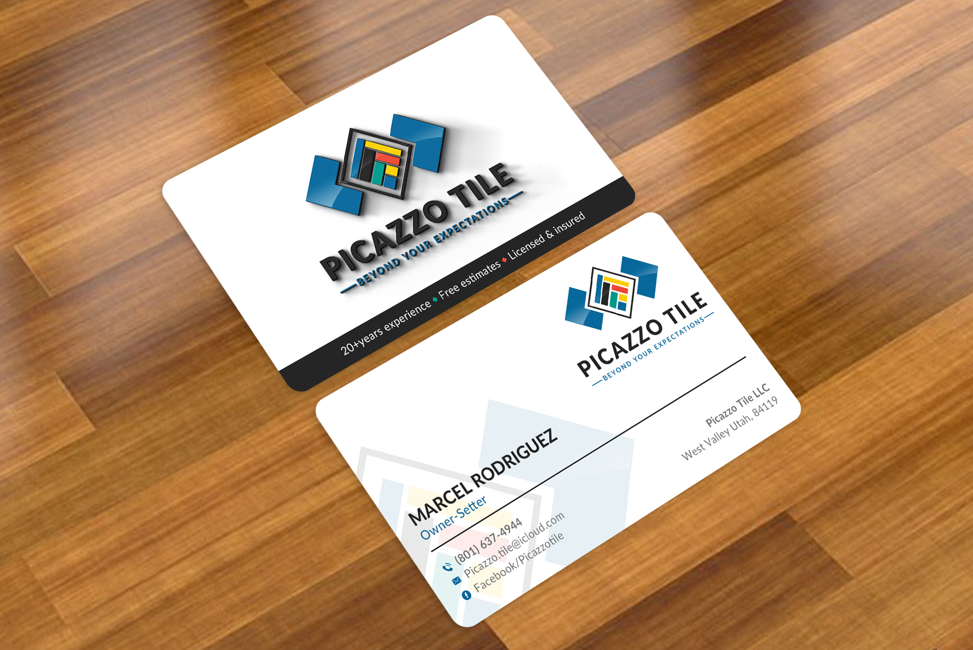 Visitenkarten-Design von Sun Moon Graphic Designer für Picazzo Tile  | Design #30616752
