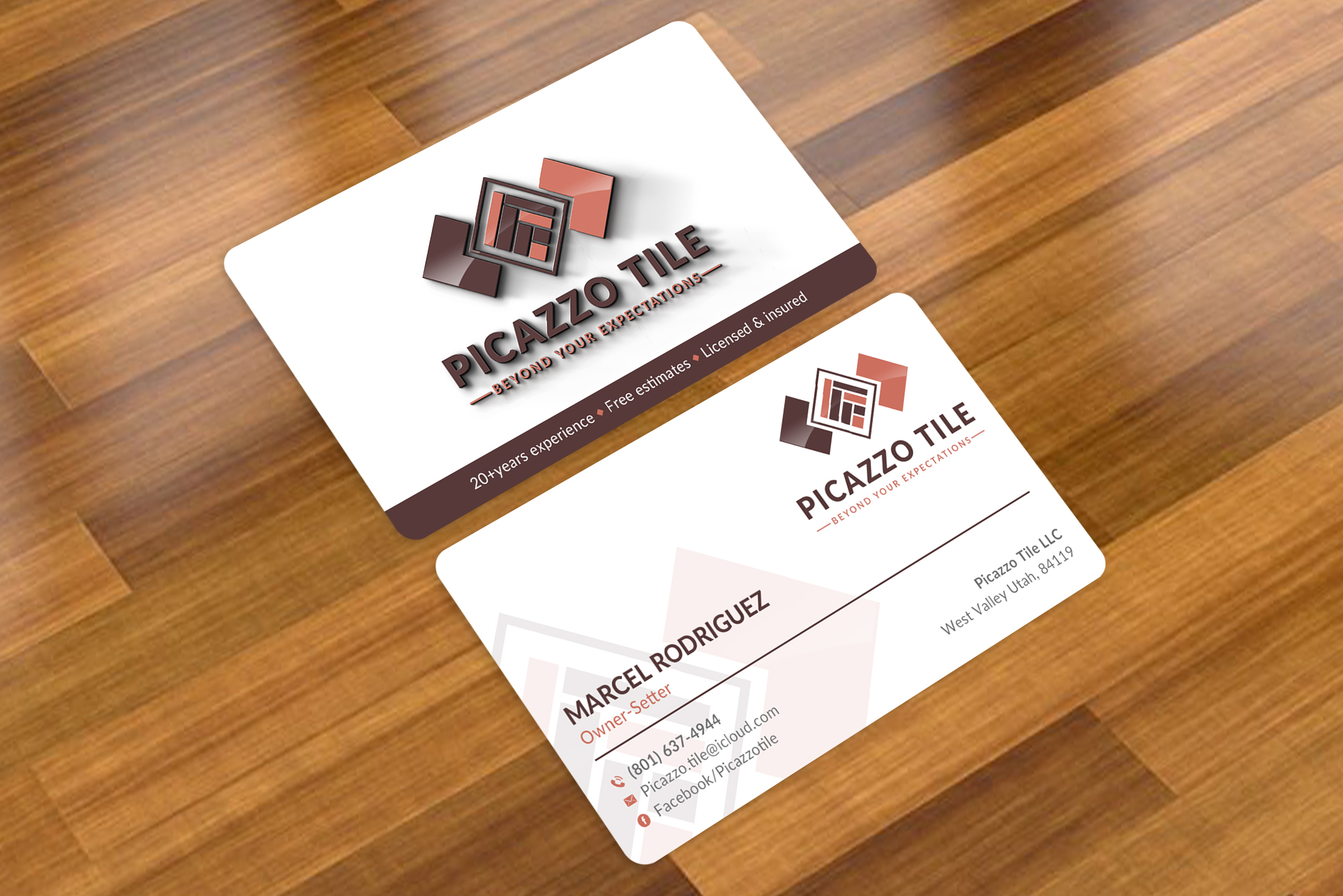 Visitenkarten-Design von Sun Moon Graphic Designer für Picazzo Tile  | Design #30616753