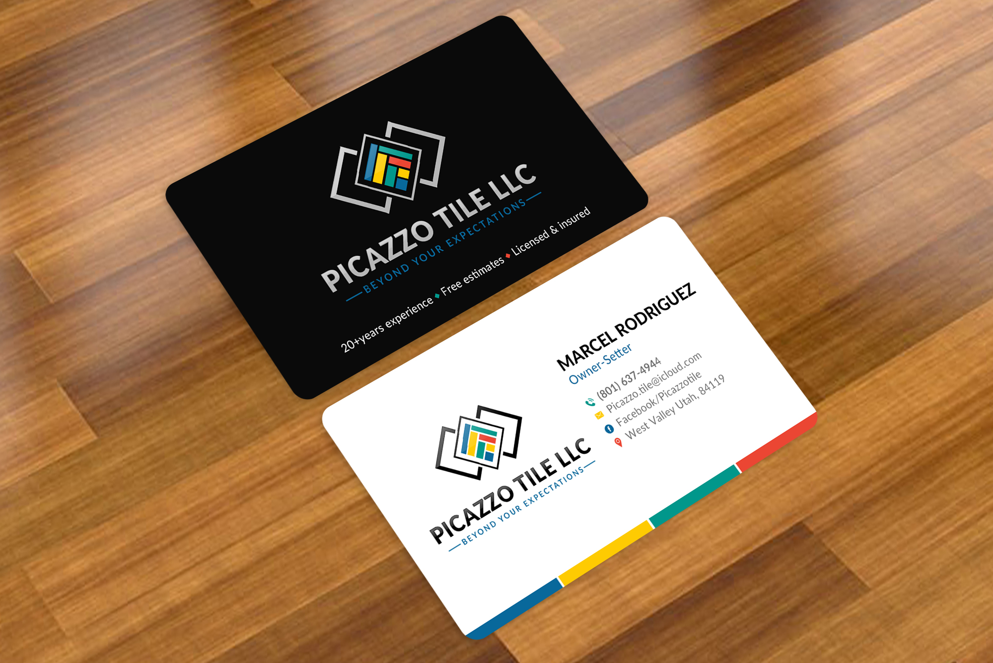 Visitenkarten-Design von Sun Moon Graphic Designer für Picazzo Tile  | Design #30616760