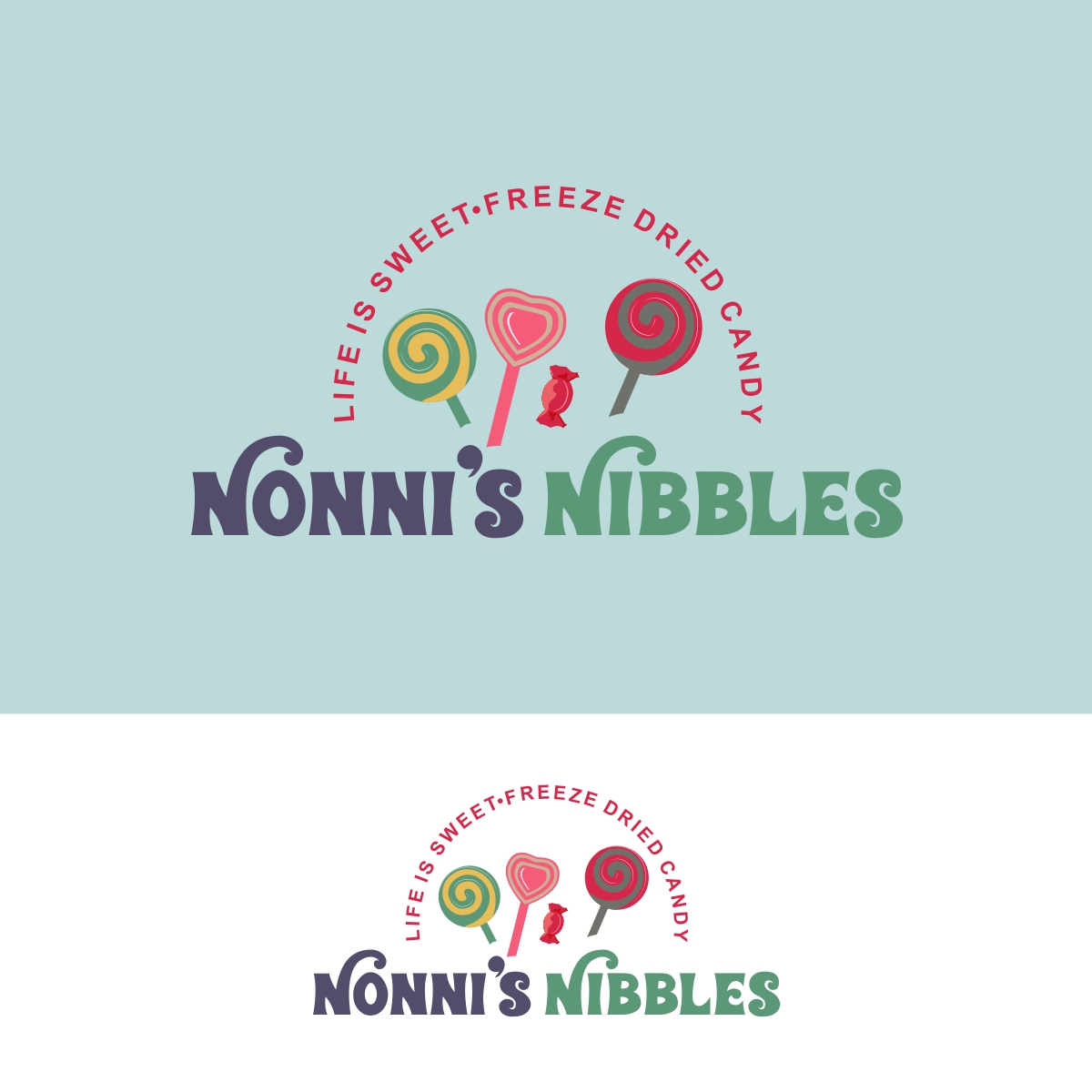 Playful, Bold, Freeze Dried Candy Logo Design for Nonni's Nibbles/Life ...