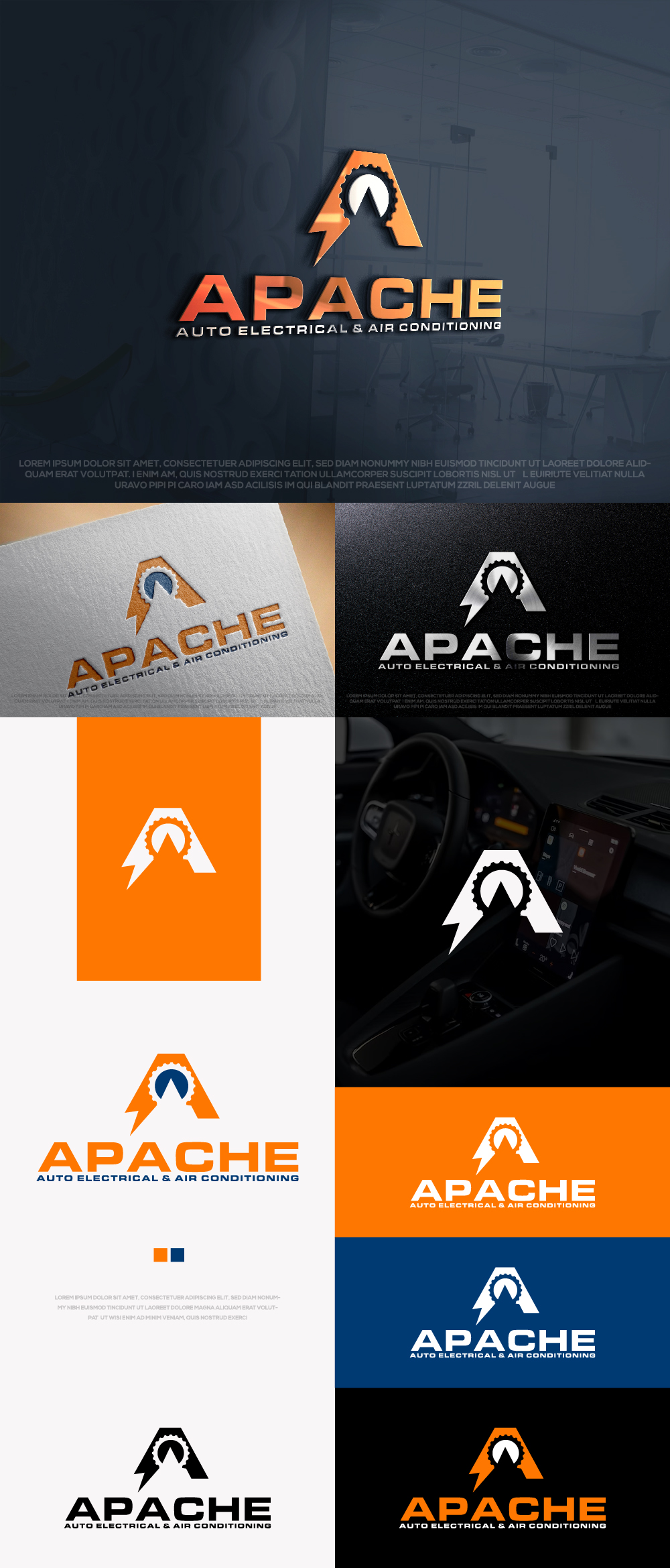 Logo Design by AlphabetZero.co.uk for Apache Auto Electrical & Air Conditioning  | Design #30649885