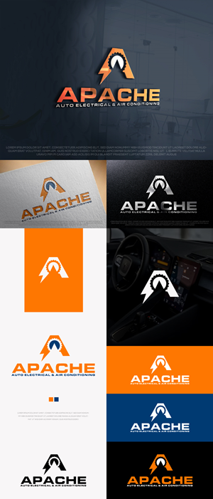Logo Design by AlphabetZero.co.uk for Apache Auto Electrical & Air Conditioning  | Design: #30649885