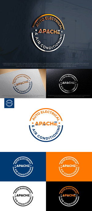 Logo Design by AlphabetZero.co.uk for Apache Auto Electrical & Air Conditioning  | Design: #30649889