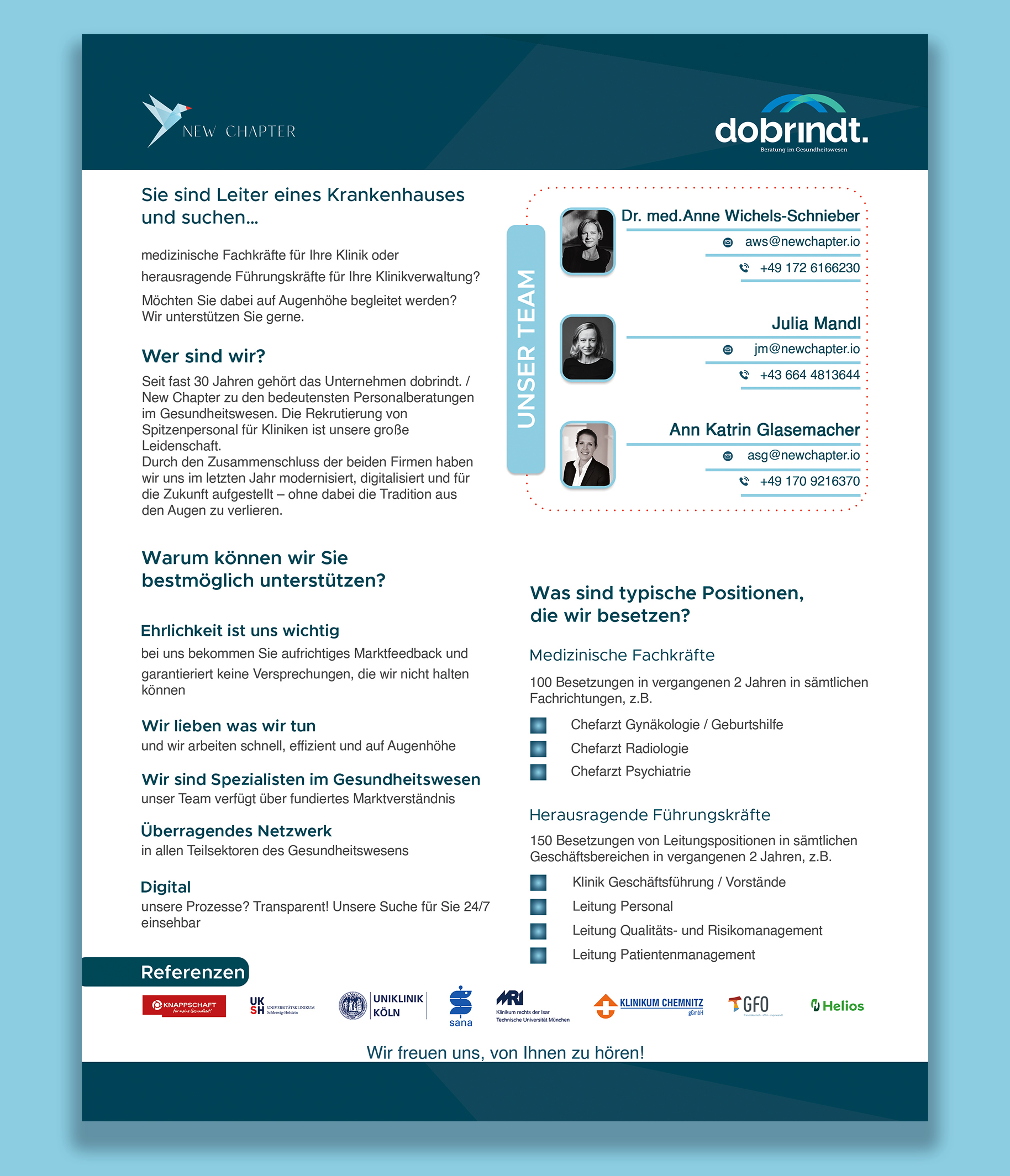 Flyer Design by Mi17design for New Chapter Executive Search GmbH | Design #30654646
