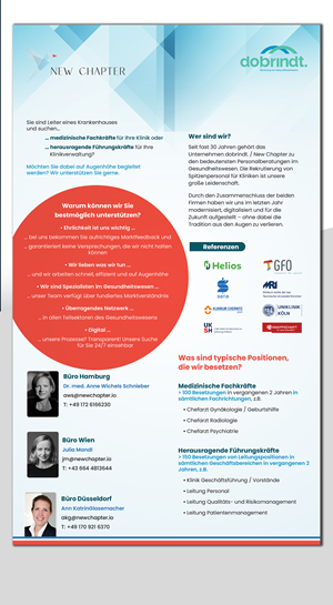Flyer-Design von creativemood438 für New Chapter Executive Search GmbH | Design: #30644268