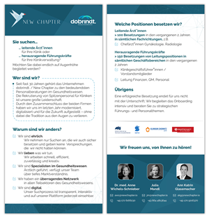 Flyer-Design von Tomi and Edó für New Chapter Executive Search GmbH | Design: #30691386