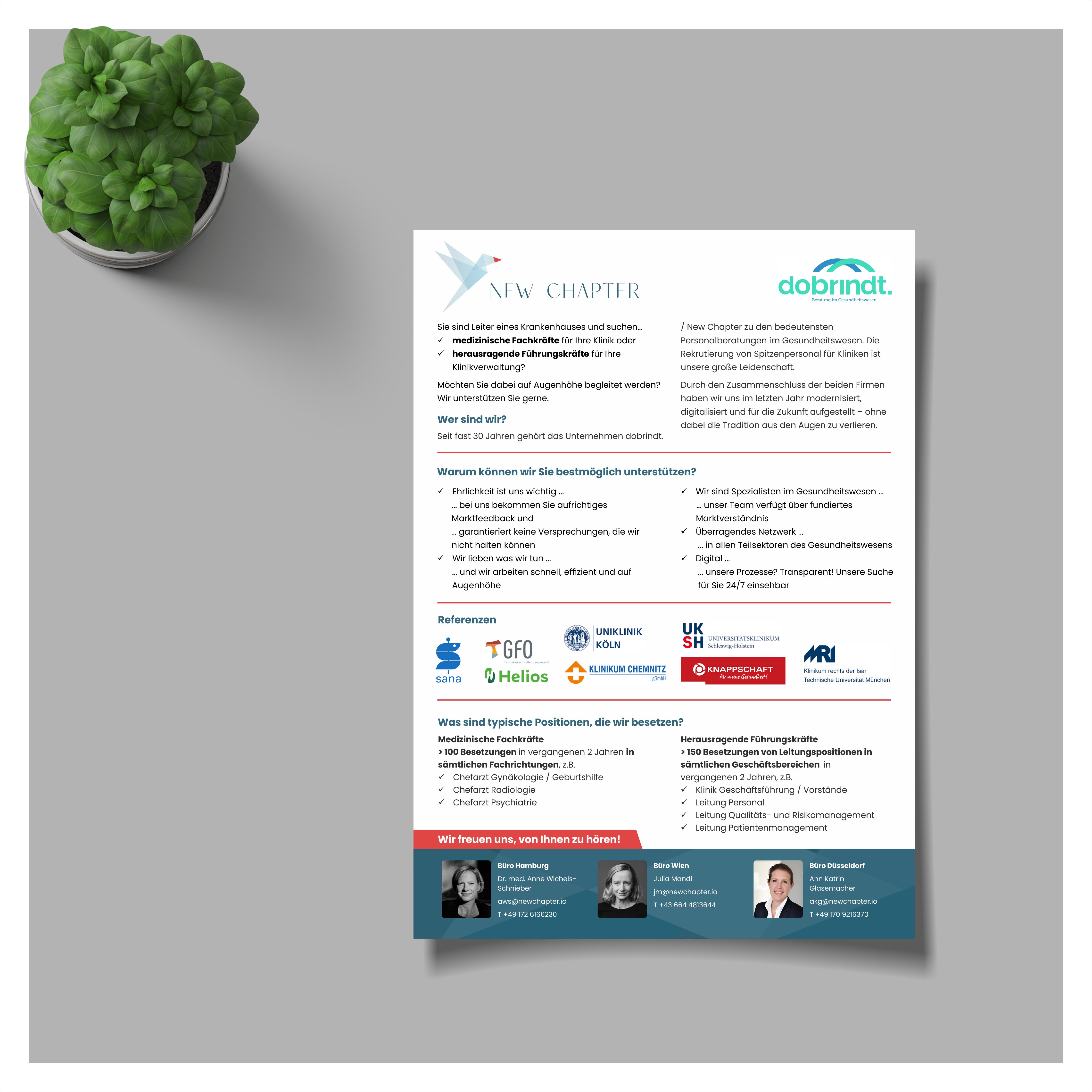 Flyer Design by nng for New Chapter Executive Search GmbH | Design #30662291