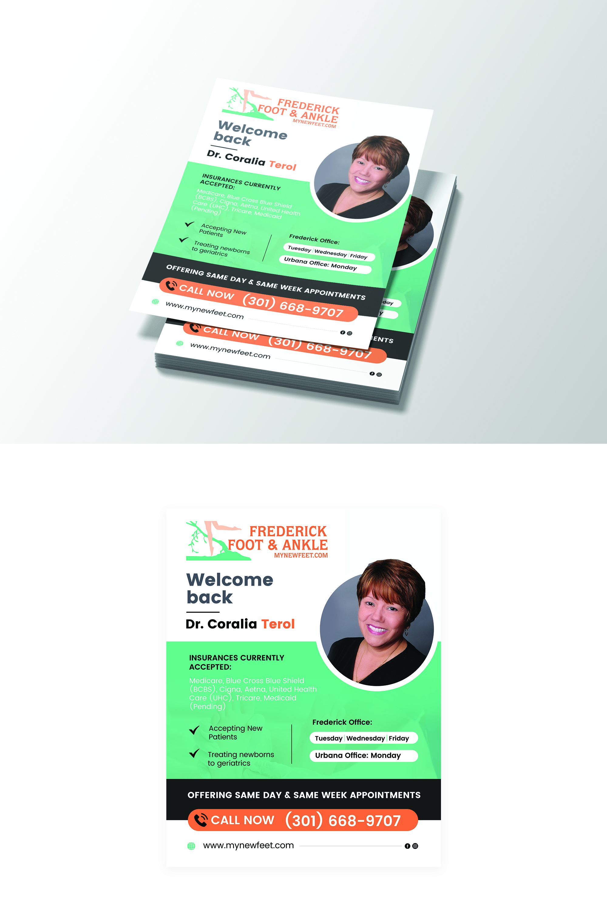Flyer Design by Design Motion for Frederick Foot & Ankle | Design #30650279