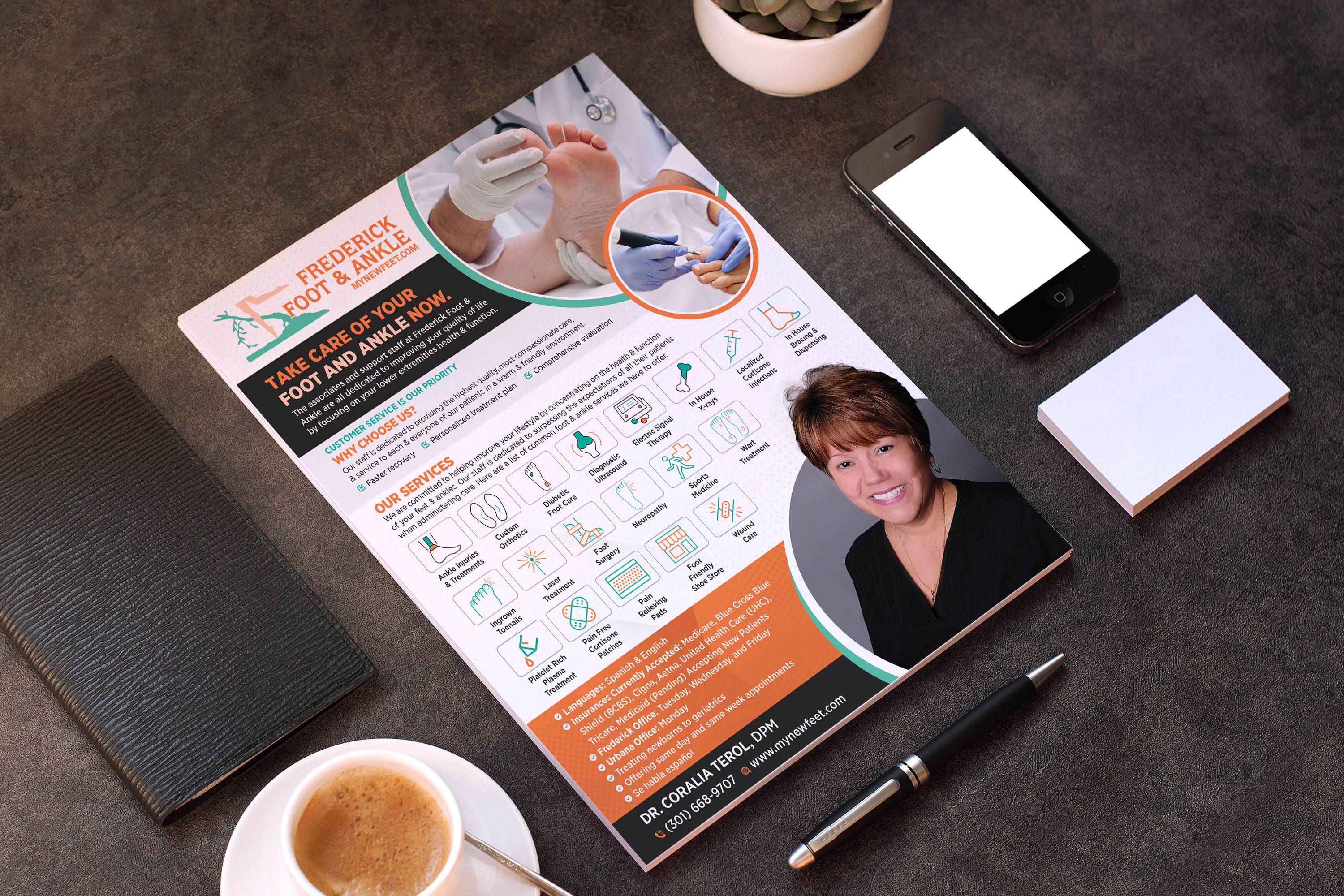 Design de Flyer par GraphicsGuru pour Frederick Foot & Ankle | Design #30649581