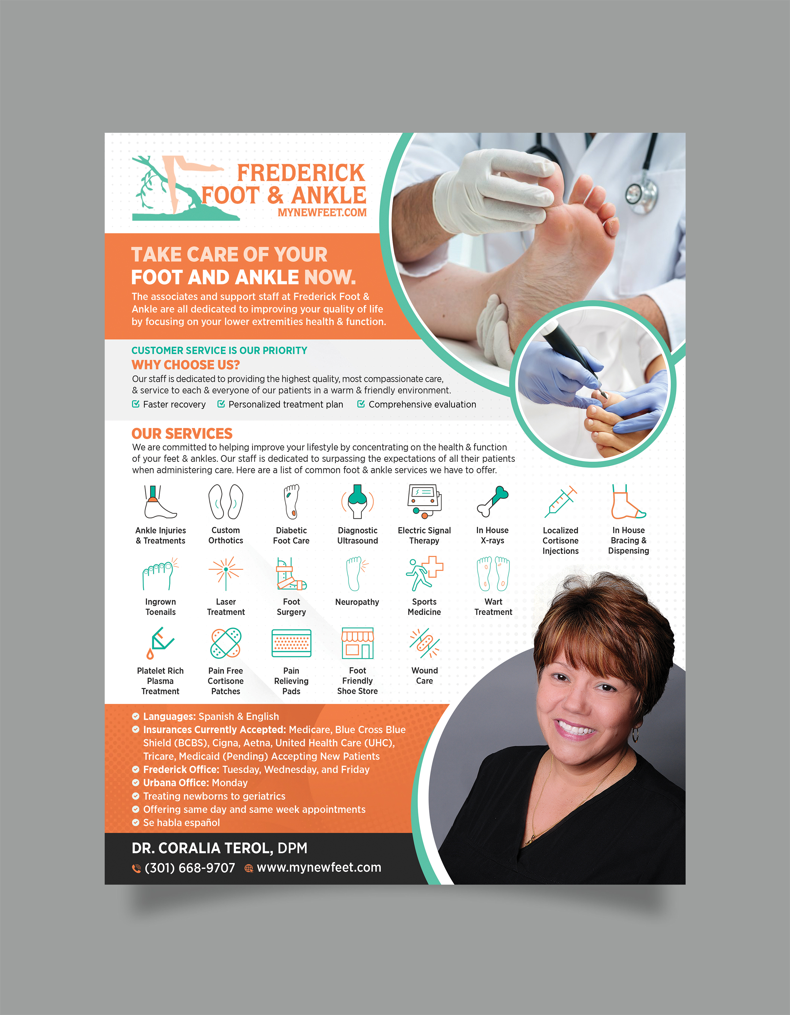Flyer Design by GraphicsGuru for Frederick Foot & Ankle | Design #30651576