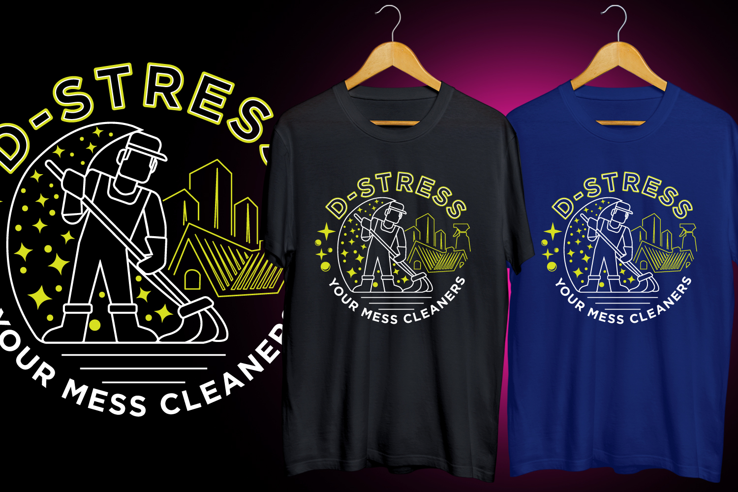 T-shirt Design by Erdie Tadeo for D-Stress Your Mess Cleaners  | Design #30660105