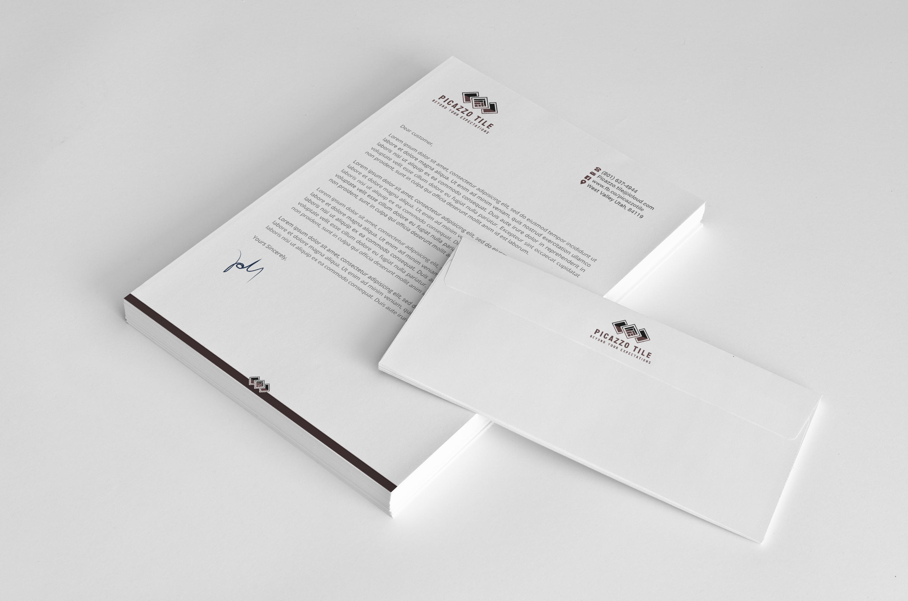 Letterhead Design by R.design for Picazzo Tile  | Design #30663331