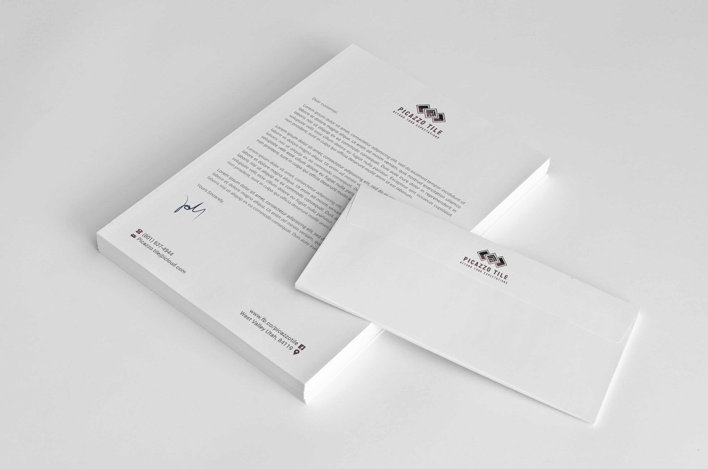 Letterhead Design by R.design for Picazzo Tile  | Design #30663360