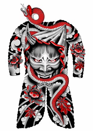 Japanese style tattoo suite.  Back piece
