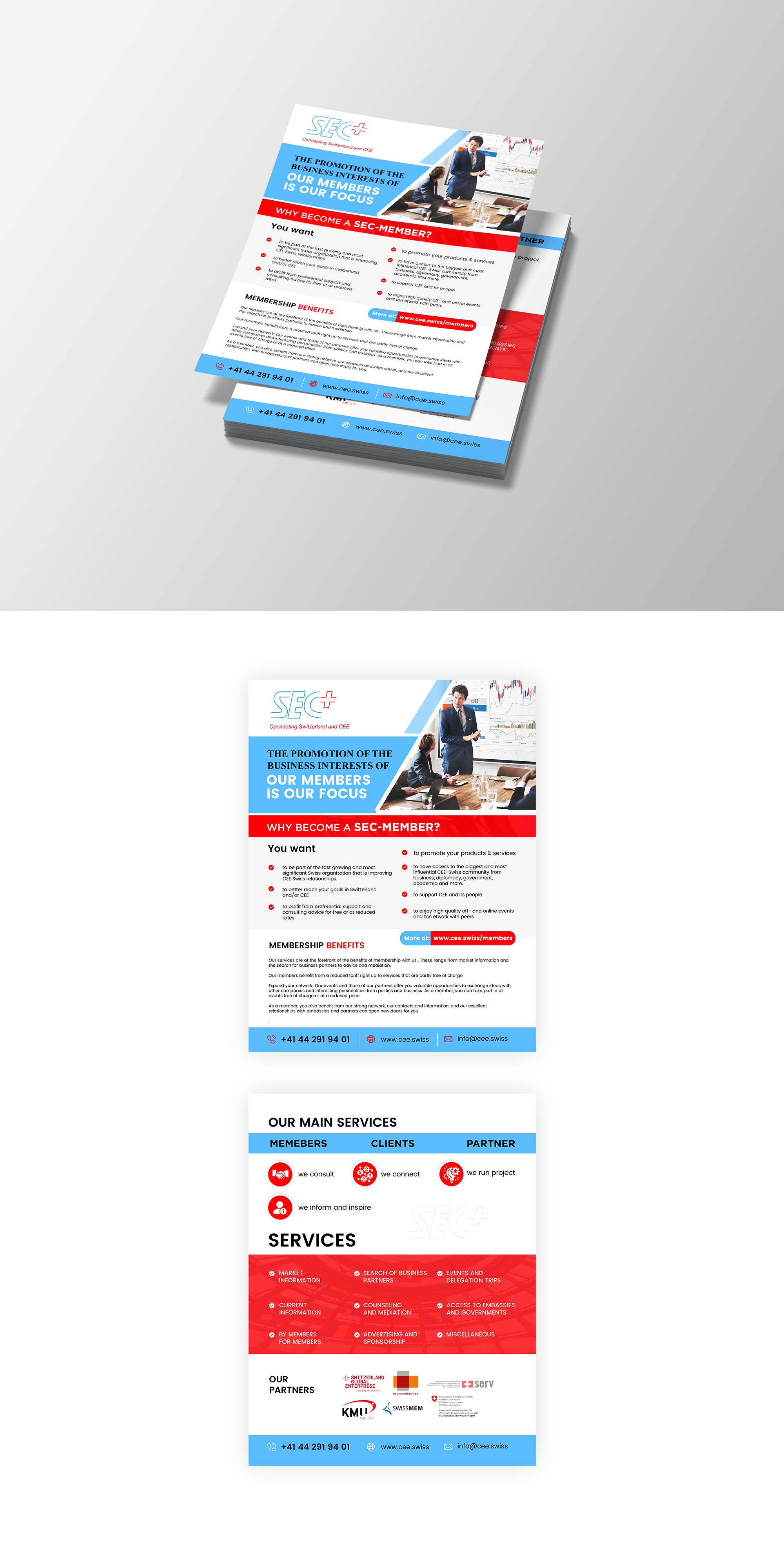 Flyer Design by Design Motion for Handelskammer Schweiz - Mitteleuropa (SEC) | Design #30695457