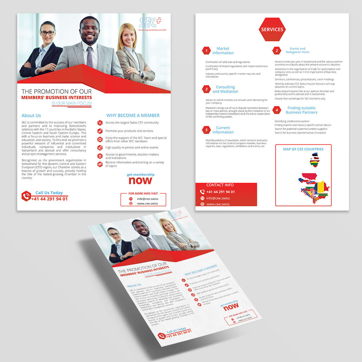 Flyer Design by Mi17design for Handelskammer Schweiz - Mitteleuropa (SEC) | Design #30813516
