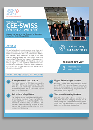 Diseño de Flyer por Mi17design para Handelskammer Schweiz - Mitteleuropa (SEC) | Diseño: #31026295