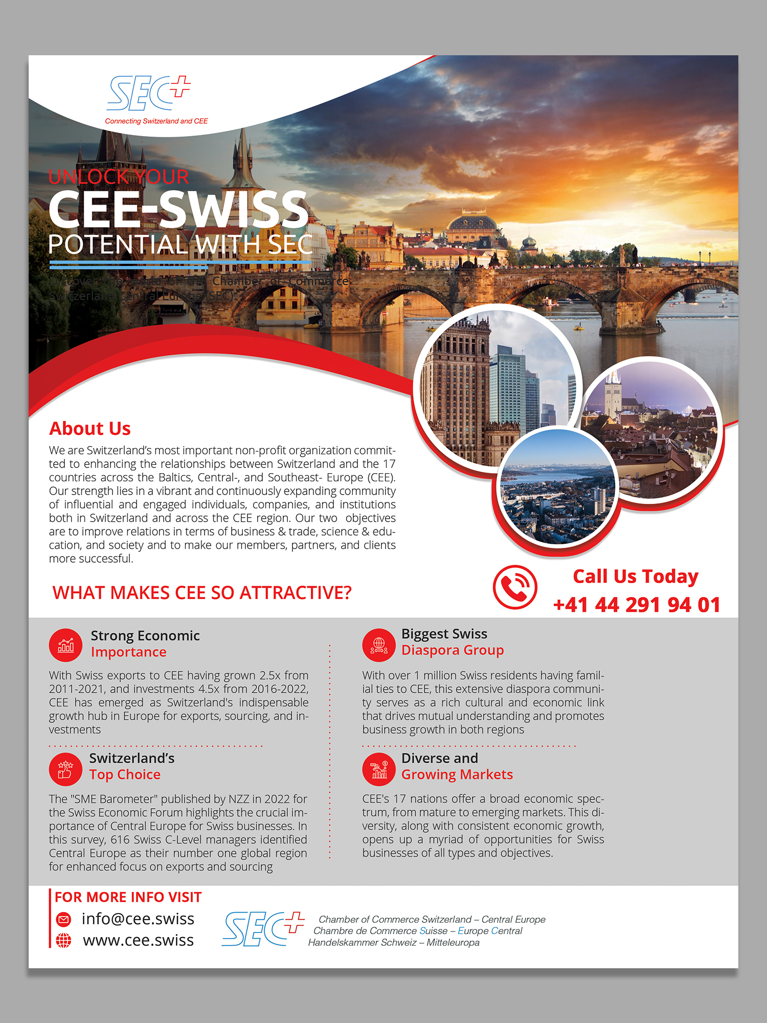 Diseño de Flyer por Mi17design para Handelskammer Schweiz - Mitteleuropa (SEC) | Diseño #31041094