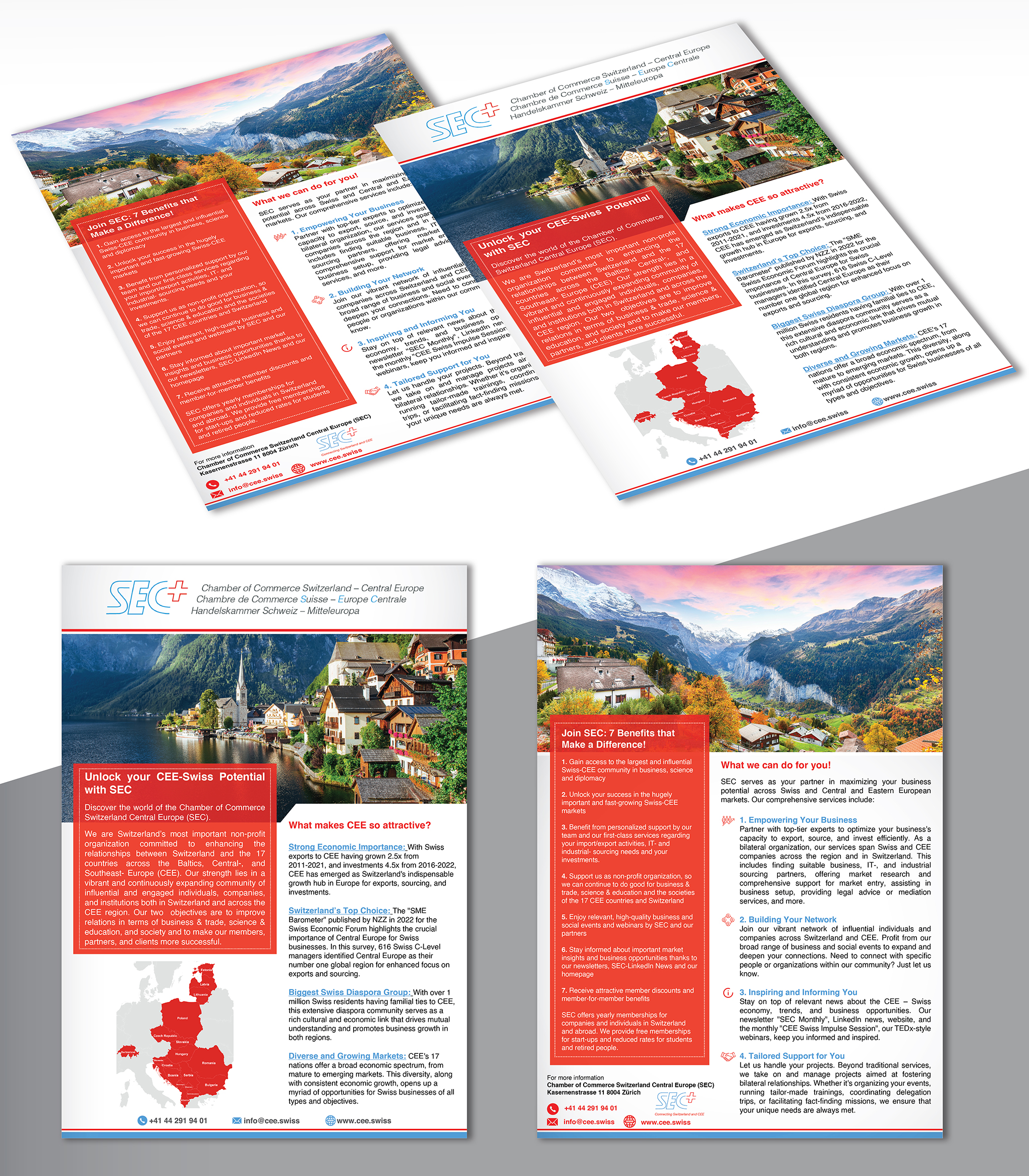 Diseño de Flyer por creativemood438 para Handelskammer Schweiz - Mitteleuropa (SEC) | Diseño #30996989