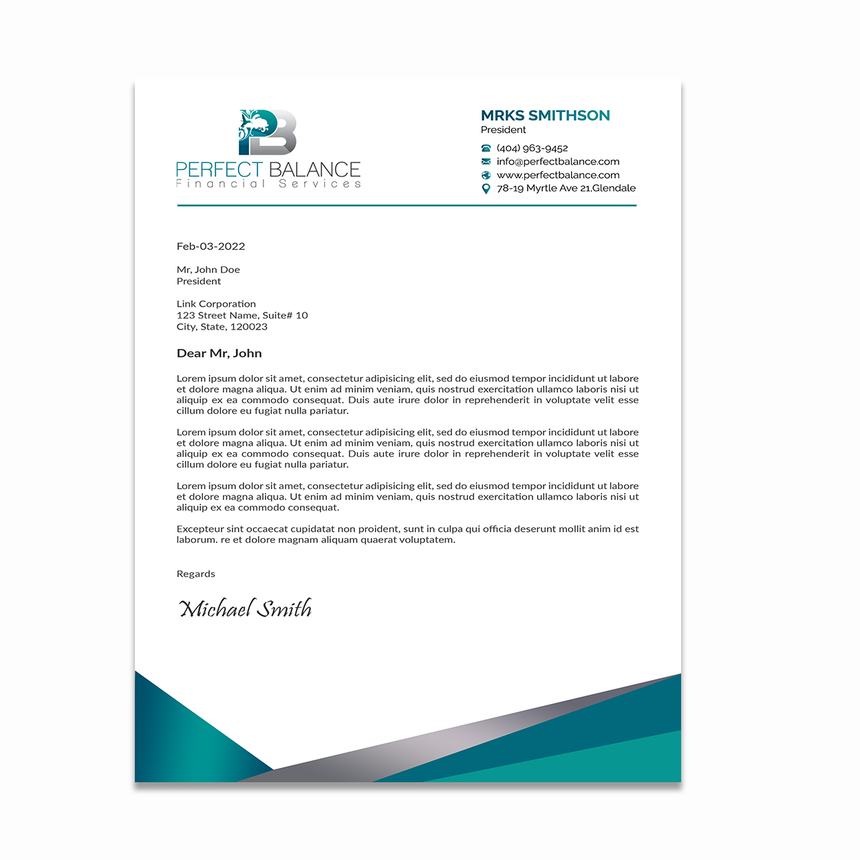 Briefkopf-Design von sadikul islam für Perfect Balance Financial Services | Design #30690478
