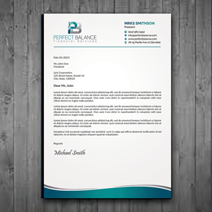 Letterhead Design by sadikul islam for Perfect Balance Financial Services | Design: #30690506