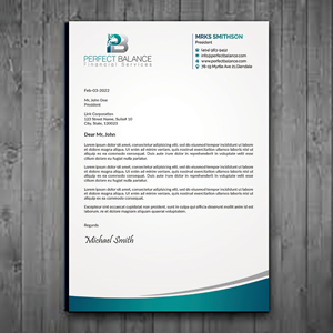 Letterhead Design by sadikul islam for Perfect Balance Financial Services | Design: #30690556