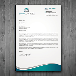 Letterhead Design by sadikul islam for Perfect Balance Financial Services | Design: #30690557