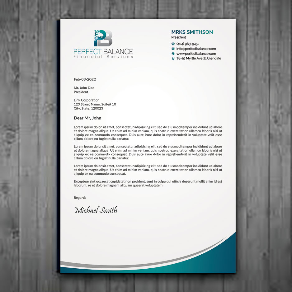 Briefkopf-Design von sadikul islam für Perfect Balance Financial Services | Design #30690558