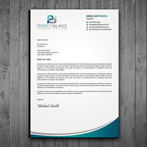 Letterhead Design by sadikul islam for Perfect Balance Financial Services | Design: #30690558