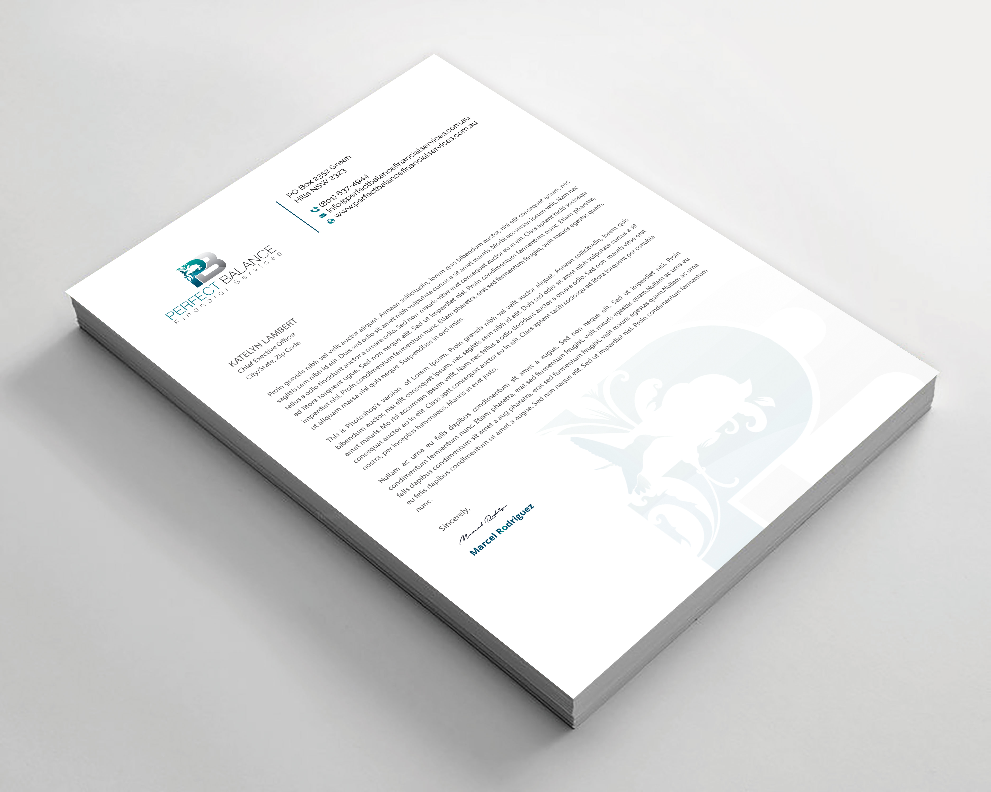 Briefkopf-Design von Expert Bappy für Perfect Balance Financial Services | Design #30689502