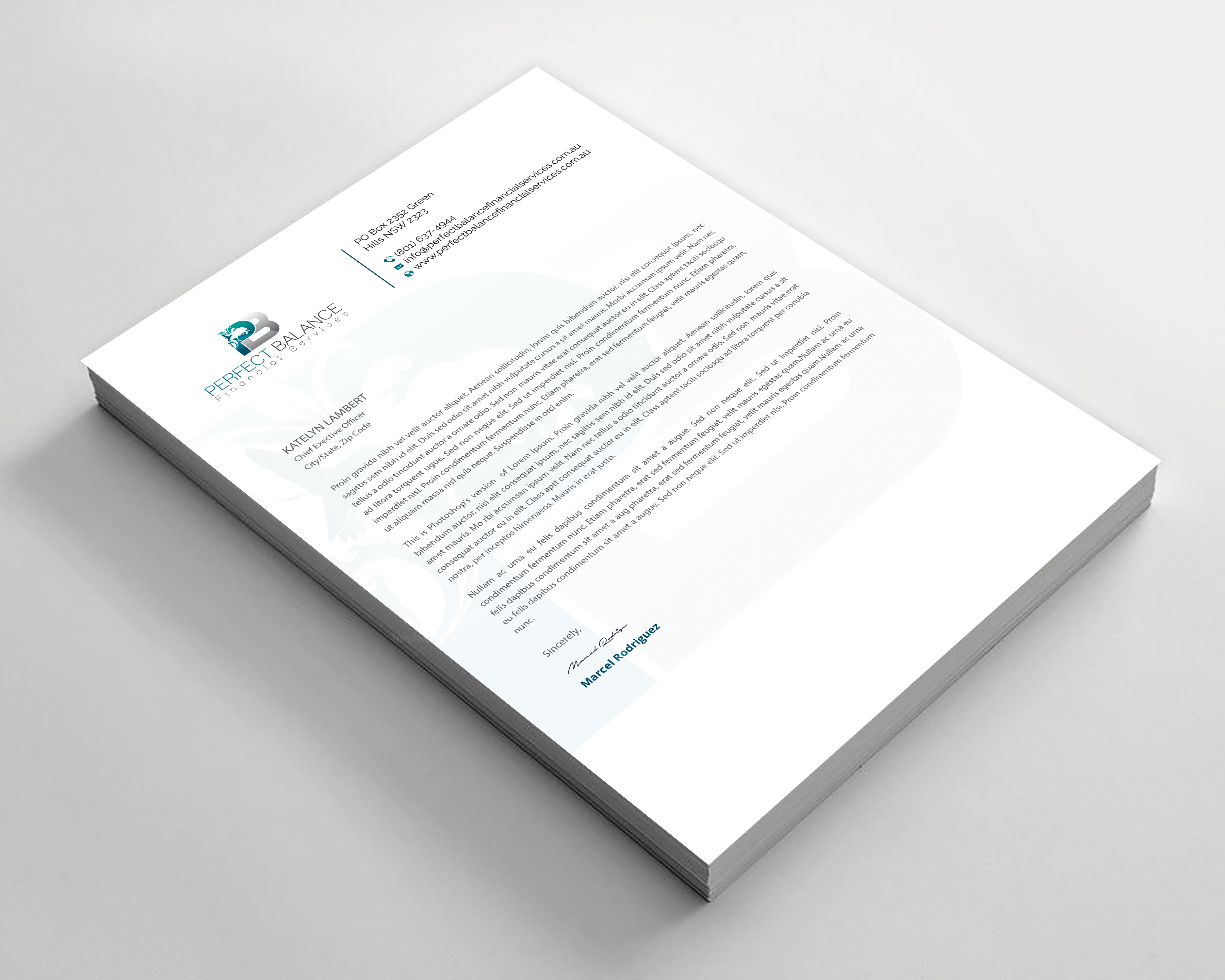Briefkopf-Design von Expert Bappy für Perfect Balance Financial Services | Design #30689515