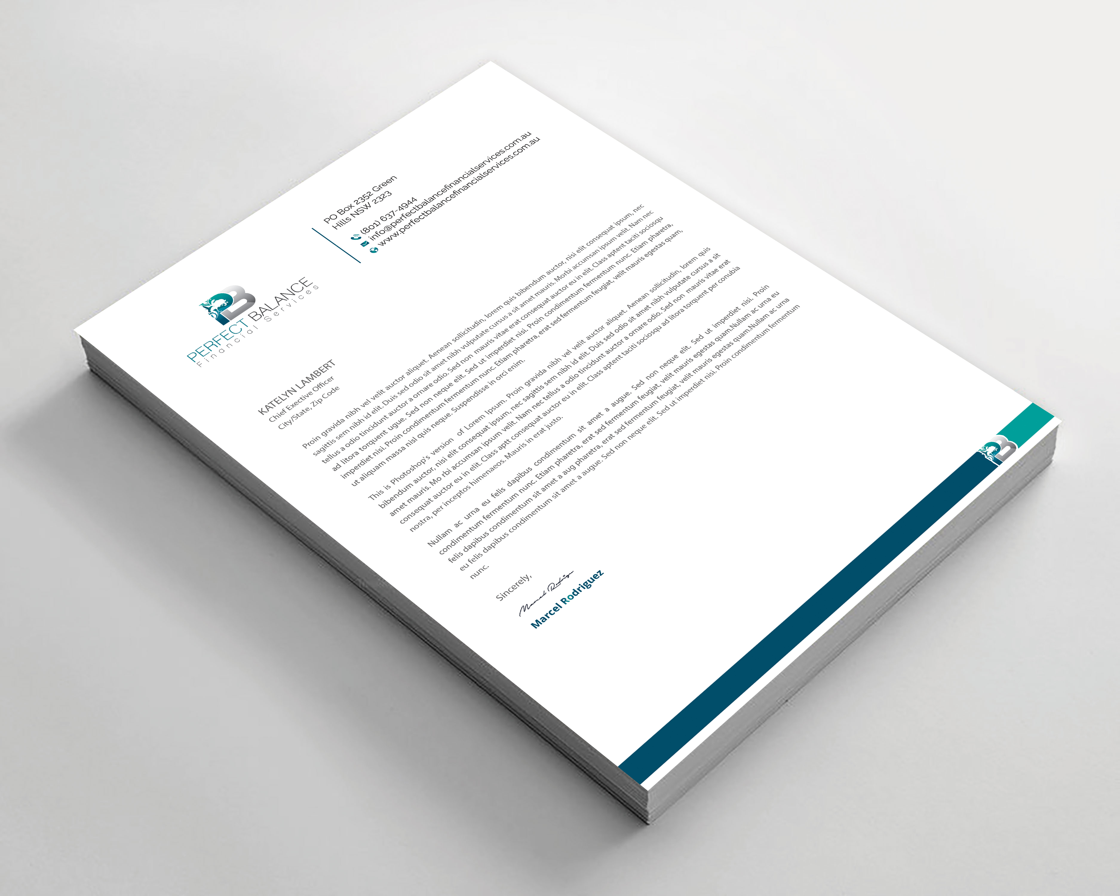 Briefkopf-Design von Expert Bappy für Perfect Balance Financial Services | Design #30689566