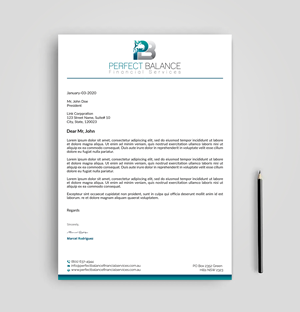 Letterhead Design by Expert Bappy for Perfect Balance Financial Services | Design: #30691139