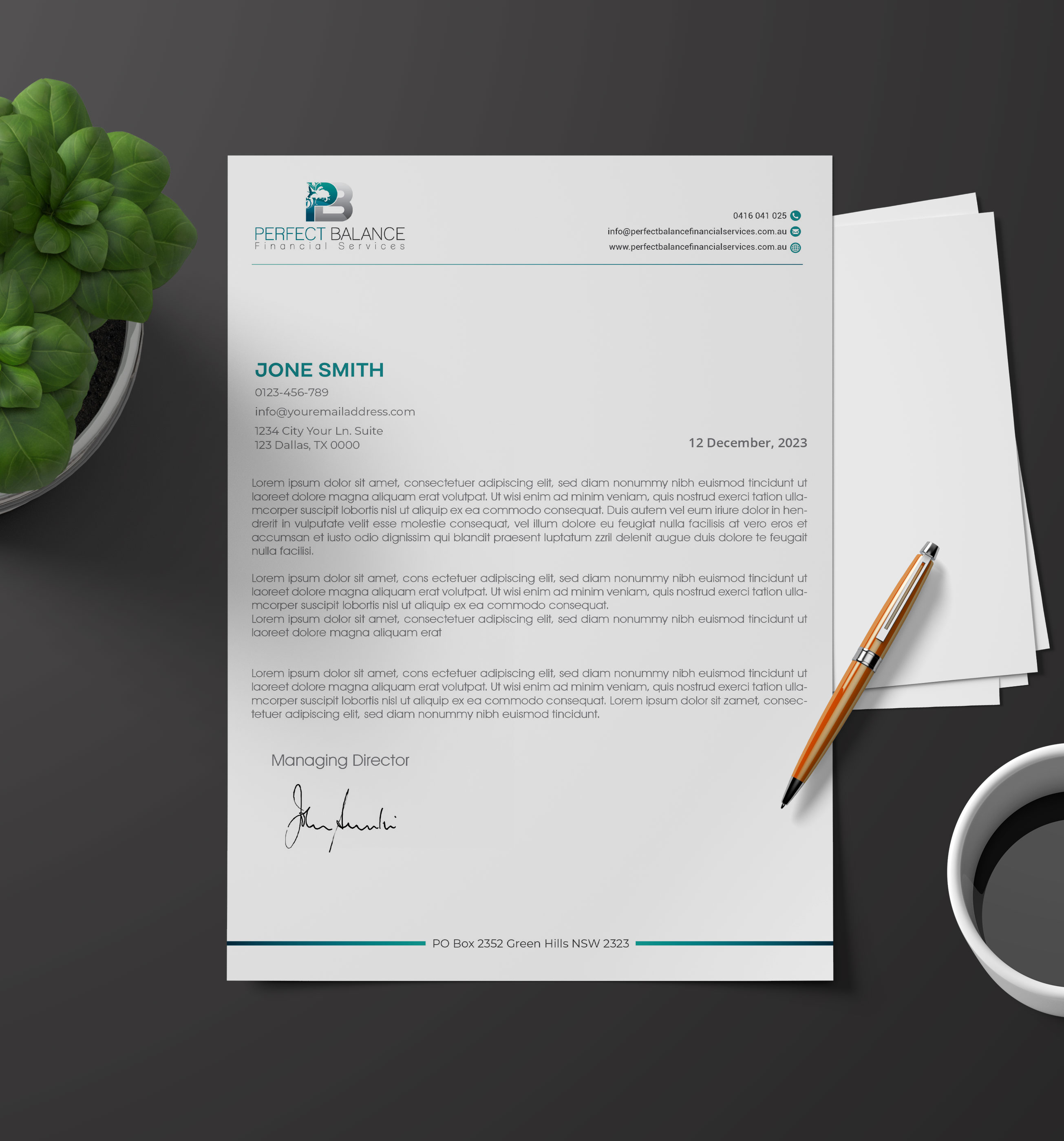 Diseño de Membrete por artbitin para Perfect Balance Financial Services | Diseño #30686724