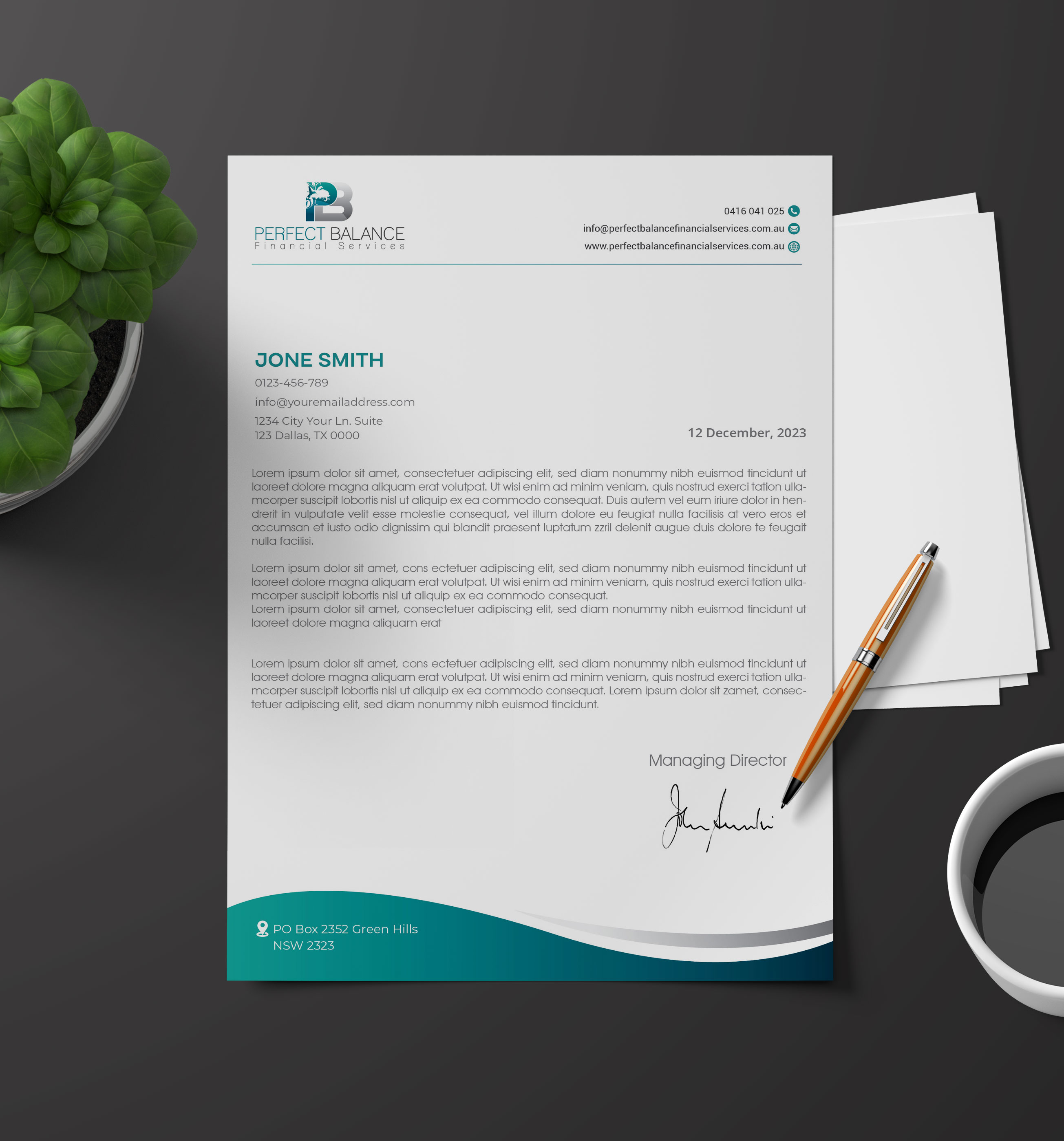 Diseño de Membrete por artbitin para Perfect Balance Financial Services | Diseño #30686725