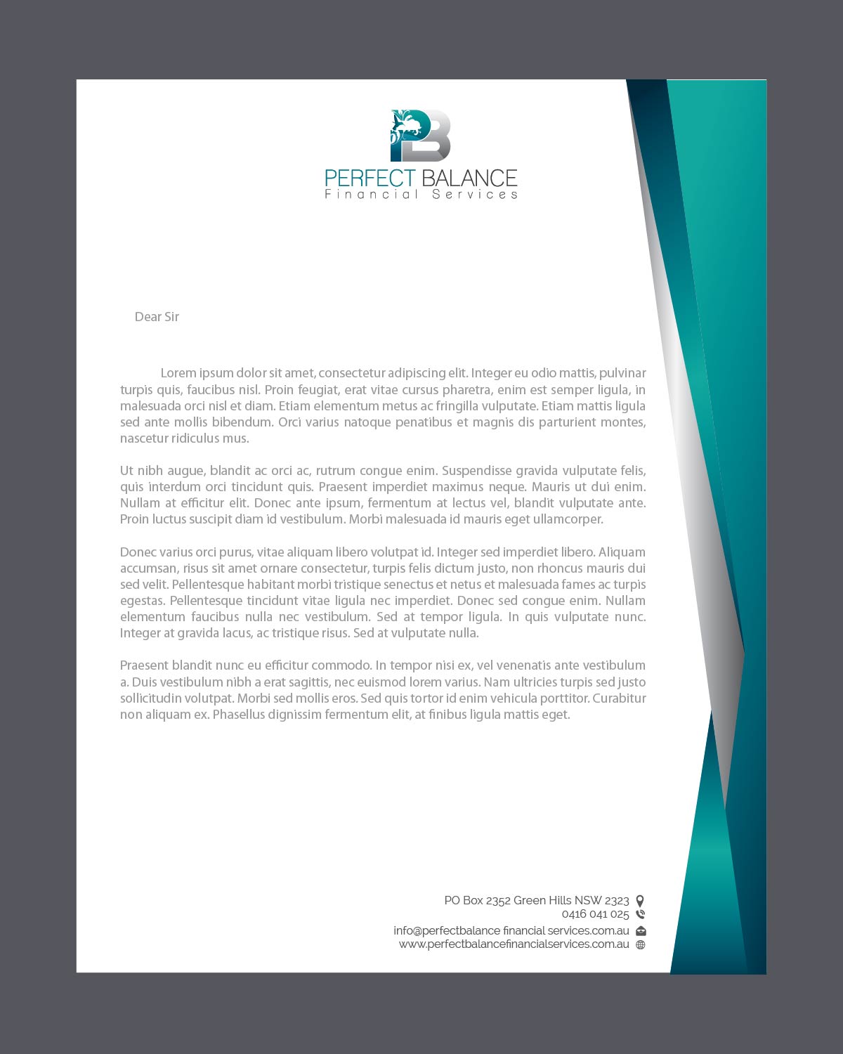 Letterhead Design by Isnah Logo for Perfect Balance Financial Services | Design #30692773
