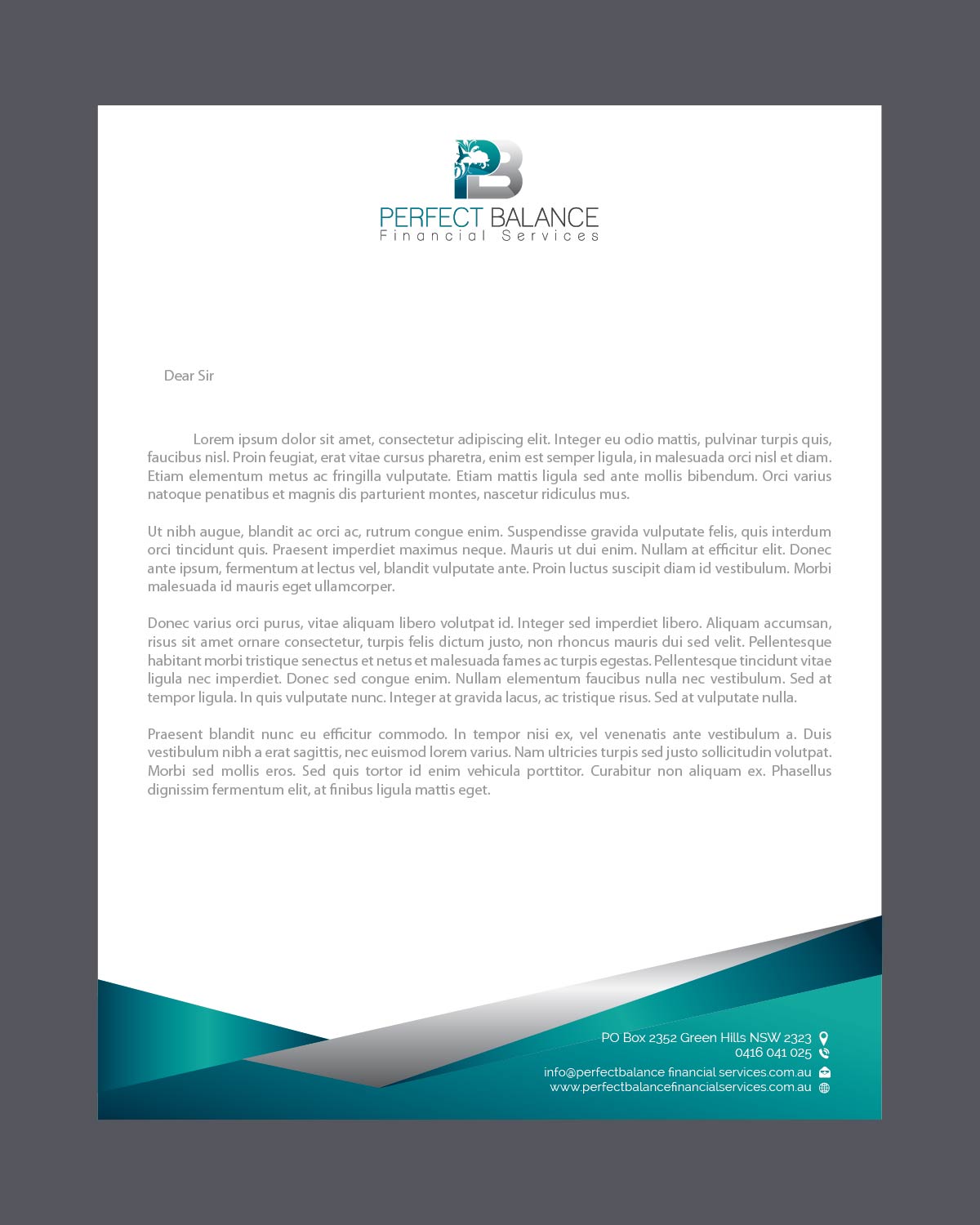 Letterhead Design by Isnah Logo for Perfect Balance Financial Services | Design #30692774
