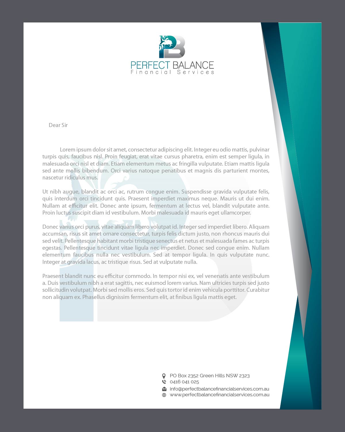 Letterhead Design by Isnah Logo for Perfect Balance Financial Services | Design #30692875