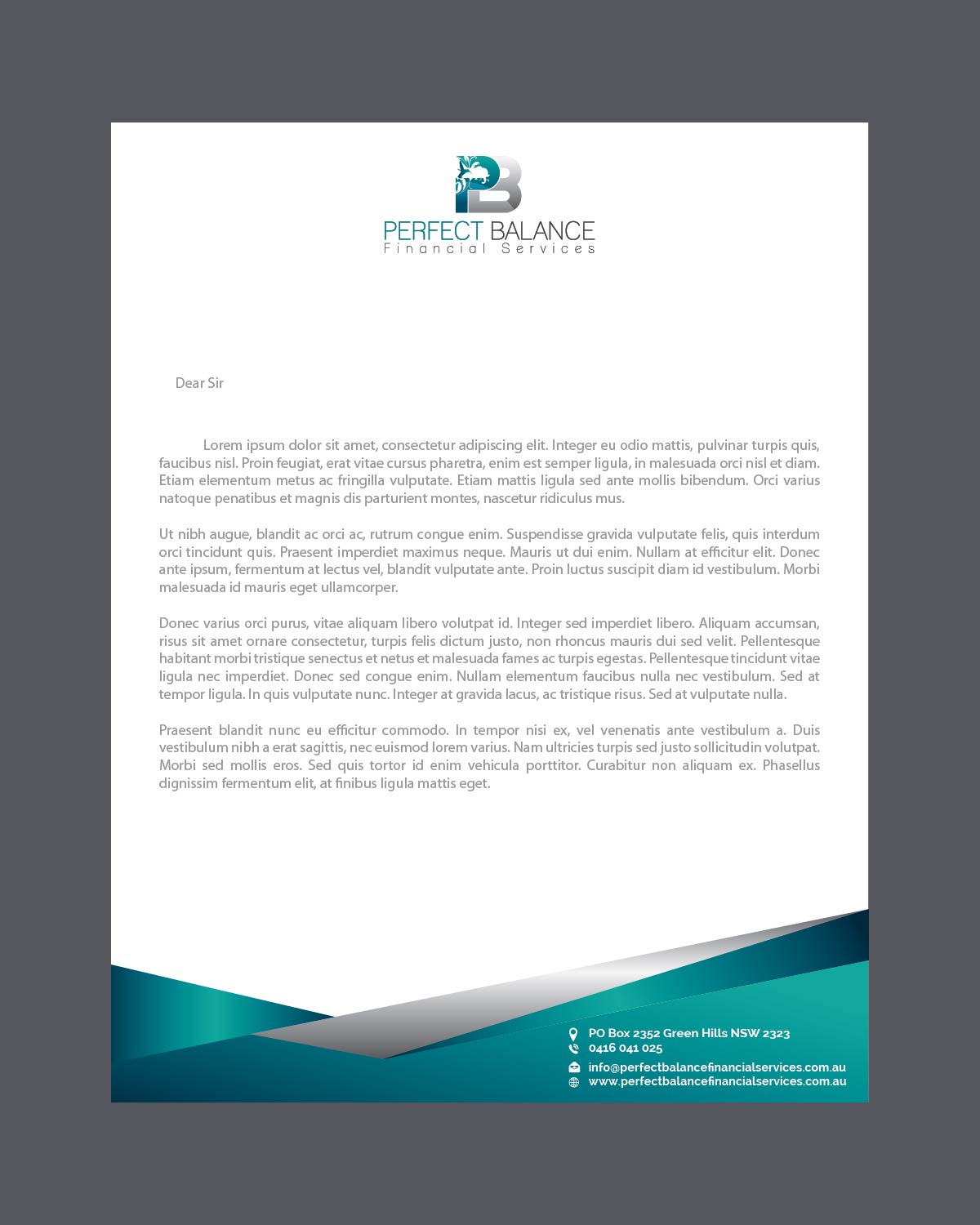 Letterhead Design by Isnah Logo for Perfect Balance Financial Services | Design: #30694196