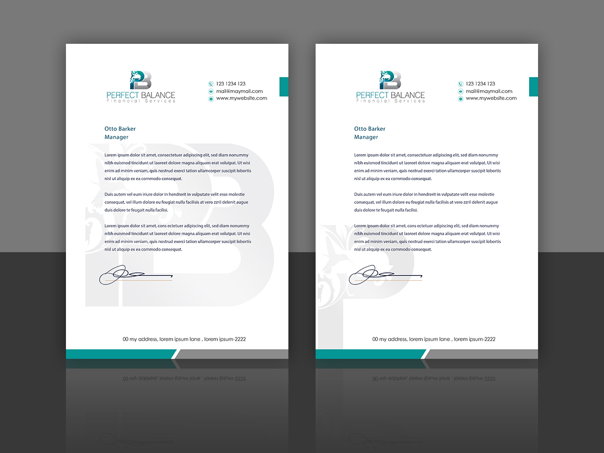 Briefkopf-Design von n214008 für Perfect Balance Financial Services | Design #30689954
