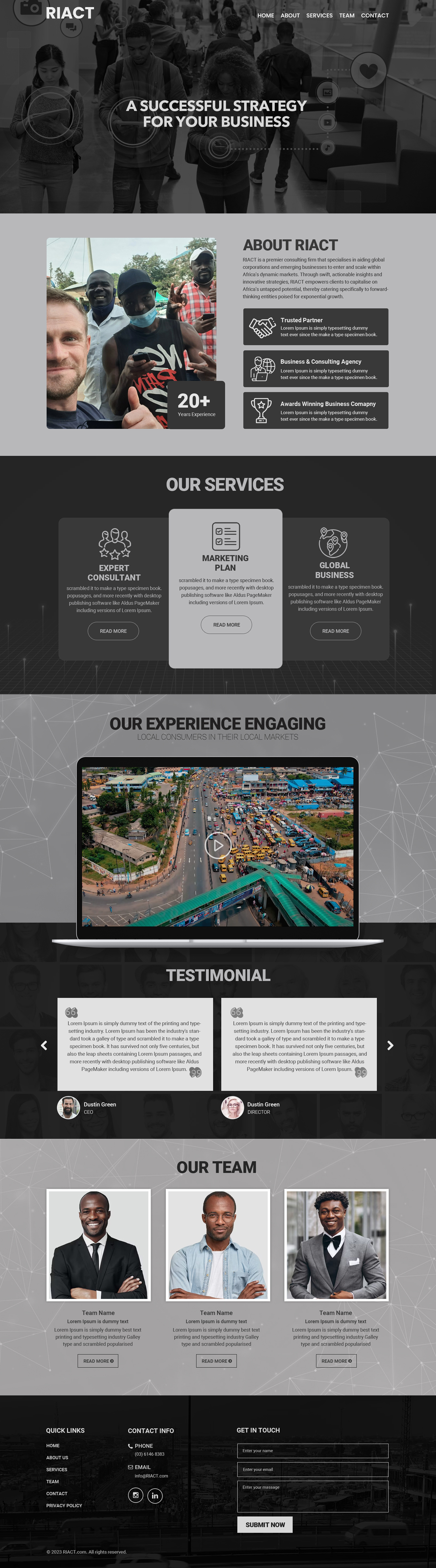 Web Design by Dream Logo Design for RIACT | Design: #30689682