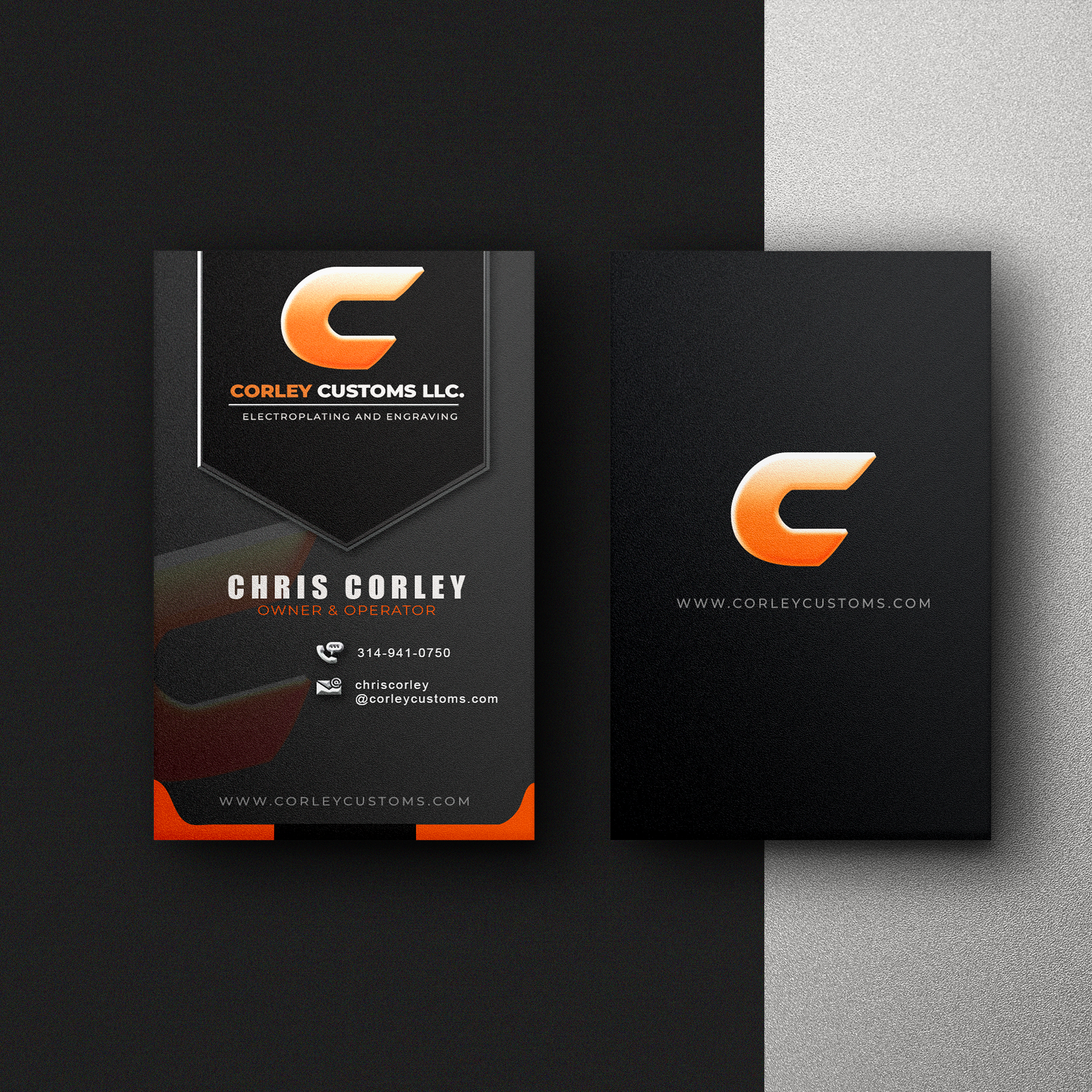 Design de Carte de Visite par AP Creatives pour Corley Customs LLC | Design #30699204