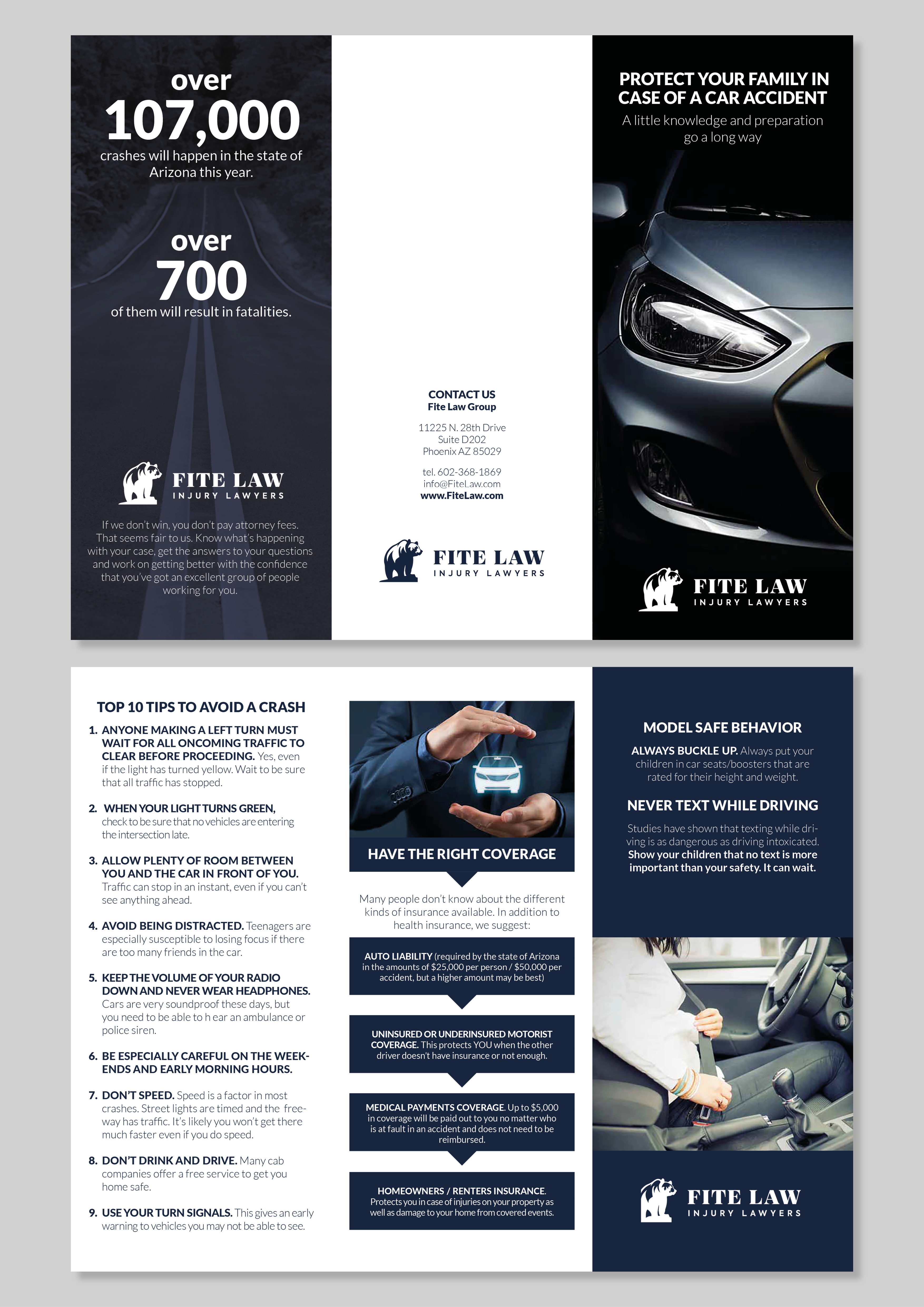 Brochure Design by MarkoE for Fite Law Group | Design #30707583