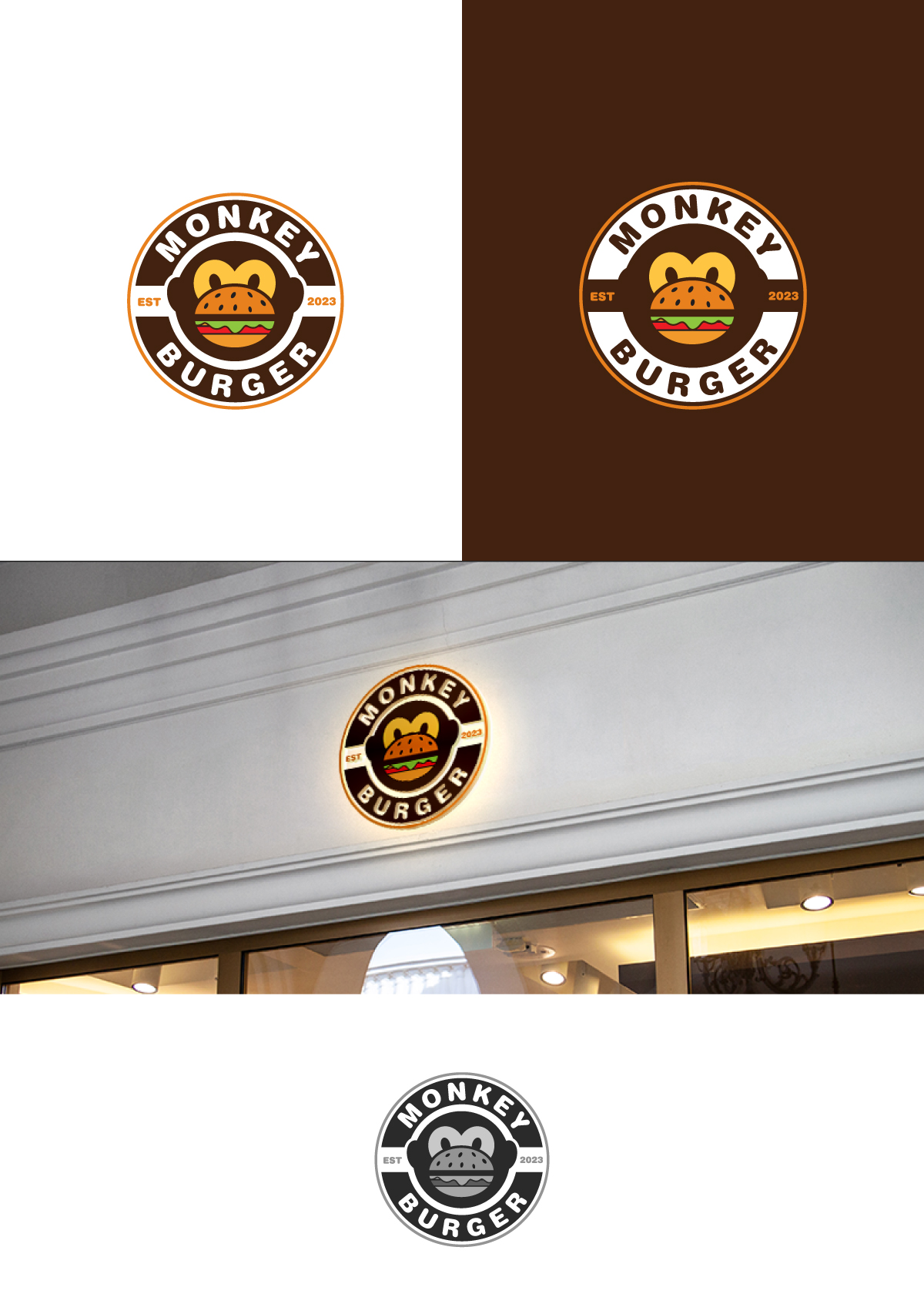 Logo Design by jonkonrad for Monkey burger | Design #30710524
