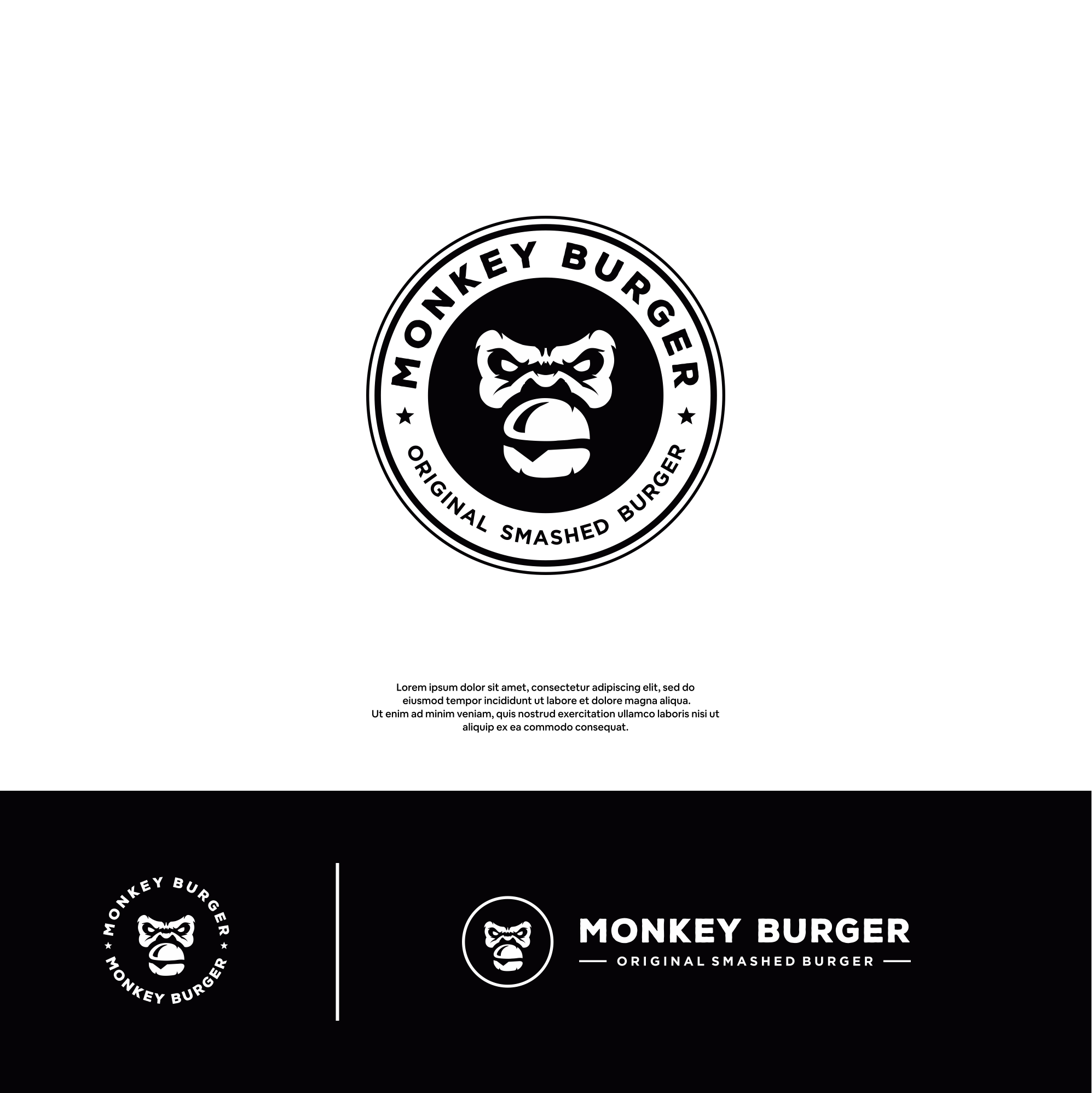 Logo Design by DesignFirst for Monkey burger | Design #30710067