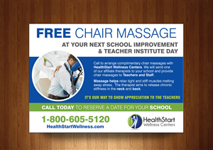 Want to market to schools to offer free chair massages for teacher and staff of the schools | Postkarten-Design von rkailas